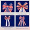 Patriotic Wreath Bow, Large 11.4 x 20.8 in American Flag Star and Stripe Bow for 4th of July, Memorial Day, Indoor Outdoor Front Door & Wall Decor